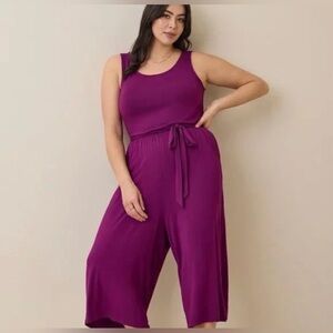 torrid Purple Sleeveless Wide-Leg Jumpsuit